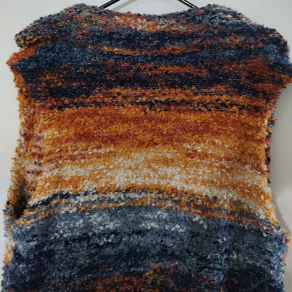 Pilcro Anthropologie sweater cardigan with pockets - orange, blue, white - Picture 11 of 15